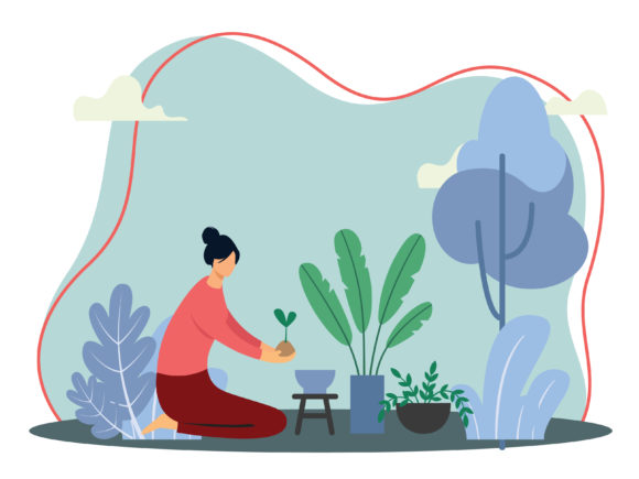 272-plant Flowers in the Planting Medium Graphics