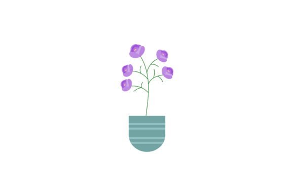 Beauty Flowers Pot Natural Illustration Graphics and Illustrations