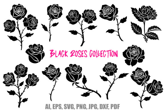 Black Tattoo Roses Rose Flower Design Graphics and Illustrations