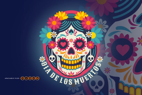 Cute Girl Skull Muertos Flowers Graphics and Illustrations Review