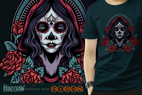 Dia De Los Muertos Girl Roses Graphics and Illustrations Review