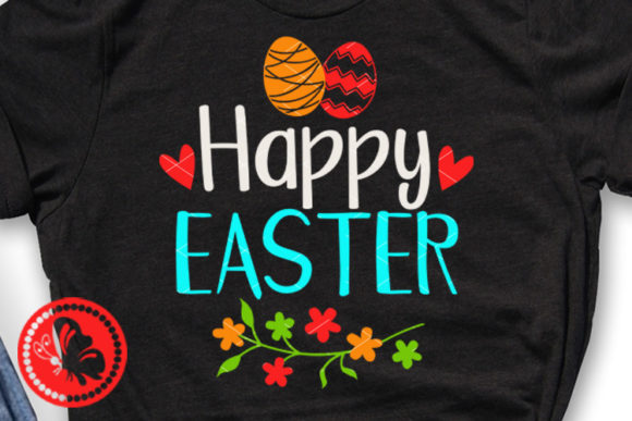 Happiest Easter Eggs Flowers Svg Quote Graphics and Illustrations