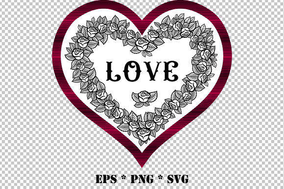 Love Heart Roses Frame Vector EPS PNG Graphics and Illustrations