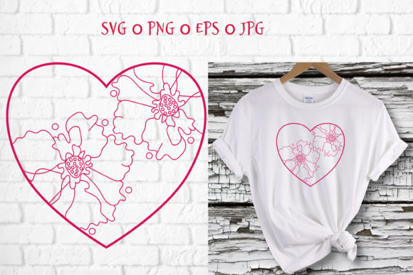 Red Heart Zentangle Flowers Outline: Graphics and Illustrations Review
