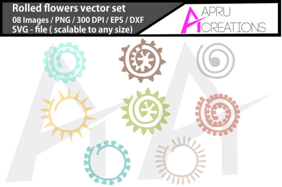 Rolled Flowers Svg Rolled Flowers for Graphics and Illustrations