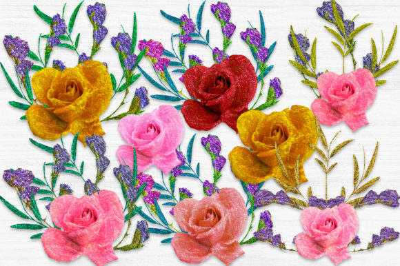 Sparkly Glitter Flowers Clipart Graphics and Illustrations Review
