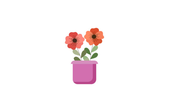 Spring Flowers Pot Nature Graphics and Illustrations Review