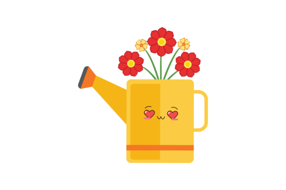 Spring Kawaii Cute Watering Flowers: Graphics & Illustrations Review