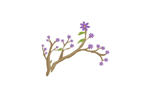Spring Purple in Tree Flowers Vector Review
