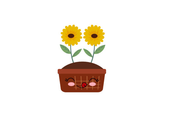 Spring Sun Flowers Vector Kawaii Graphics & Illustrations Review