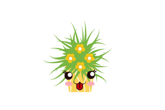 Spring Yellow Flowers in Pot Kawaii Graphics and Illustrations