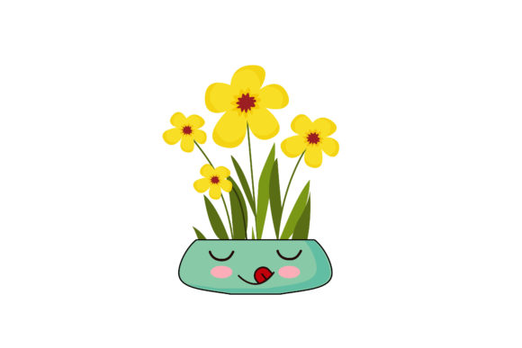 Spring Yellow Flowers Vector Kawaii Graphics & Illustrations Review