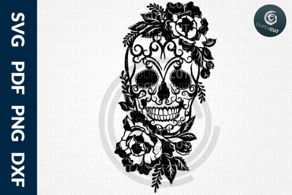 SUGAR SKULL with FLOWERS: Vibrant Graphics and Illustrations for Local Brands