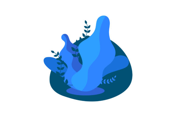 Tub of Flowers Flat Illustration for Graphics and Blog Design